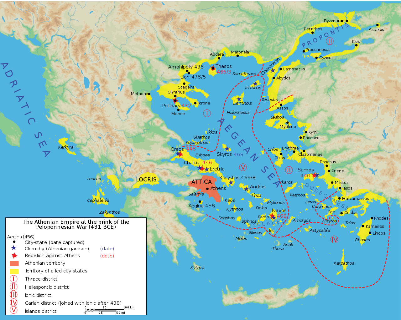 Athenian Empire circa 431 B.C.