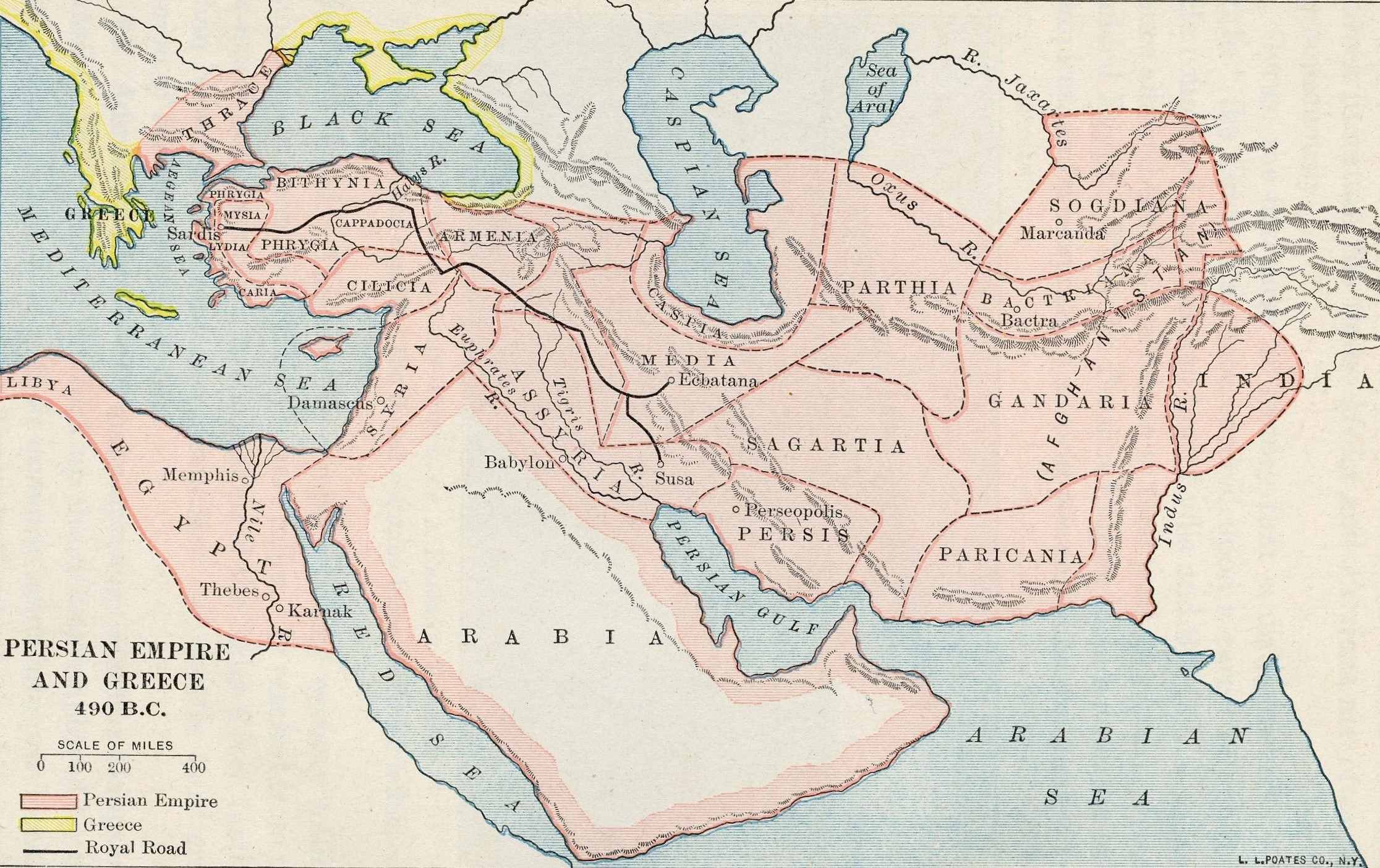 Persian Empire and Greece, 490 B.C.