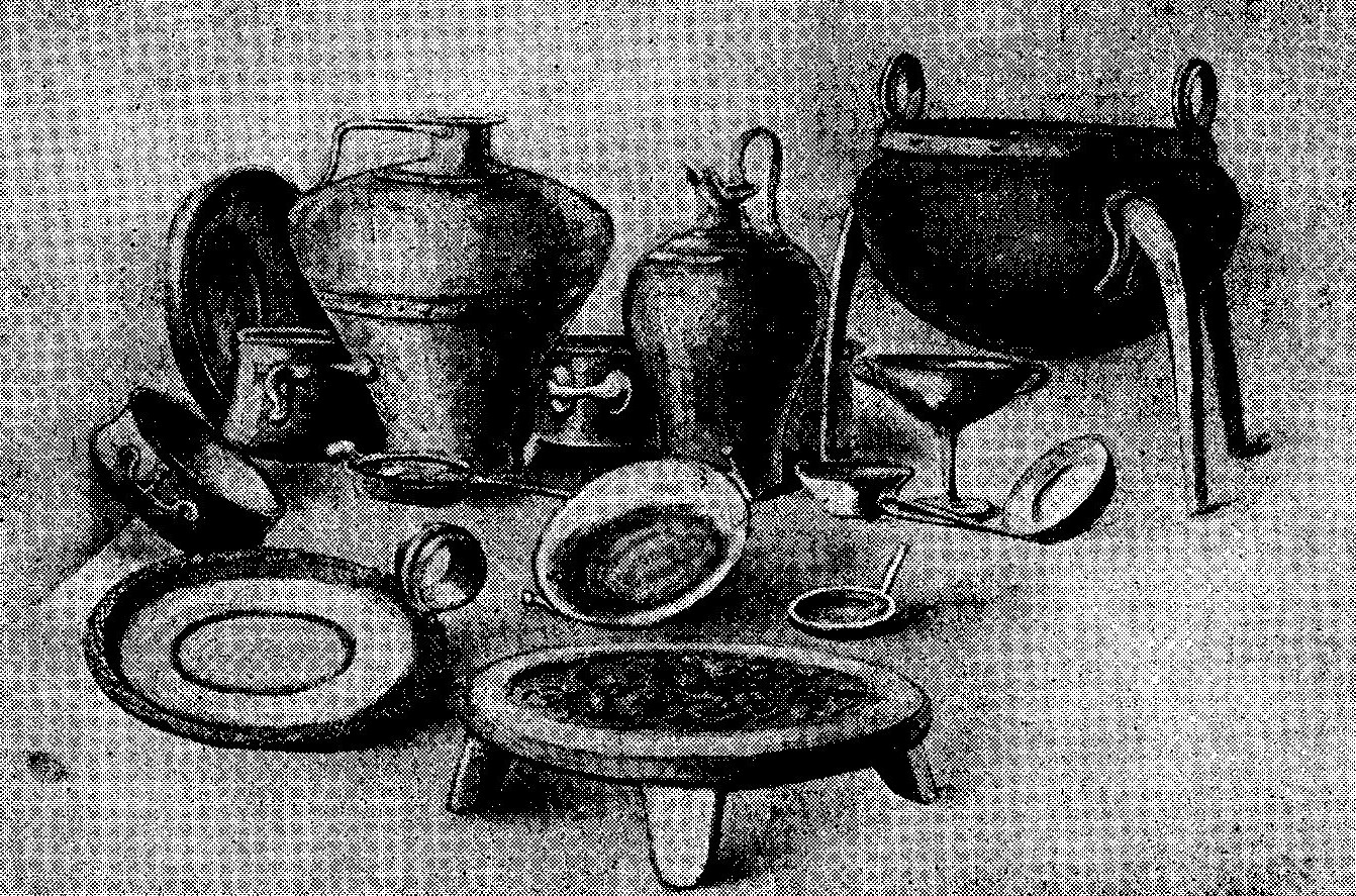 COOKING UTENSILS FOUND IN A TOMB AT KNOSSOS