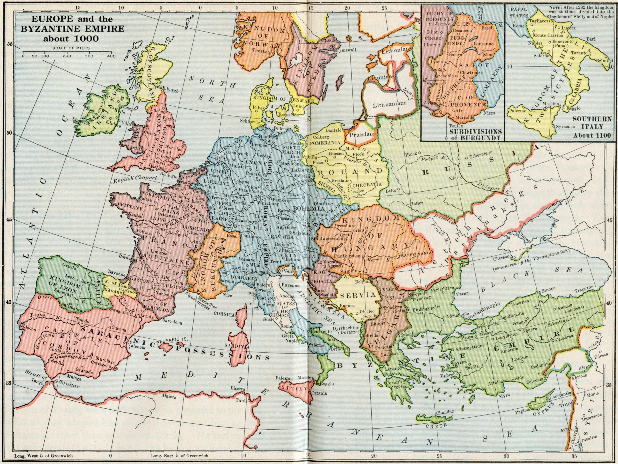 Europe and the Byzantine Empire about 1000