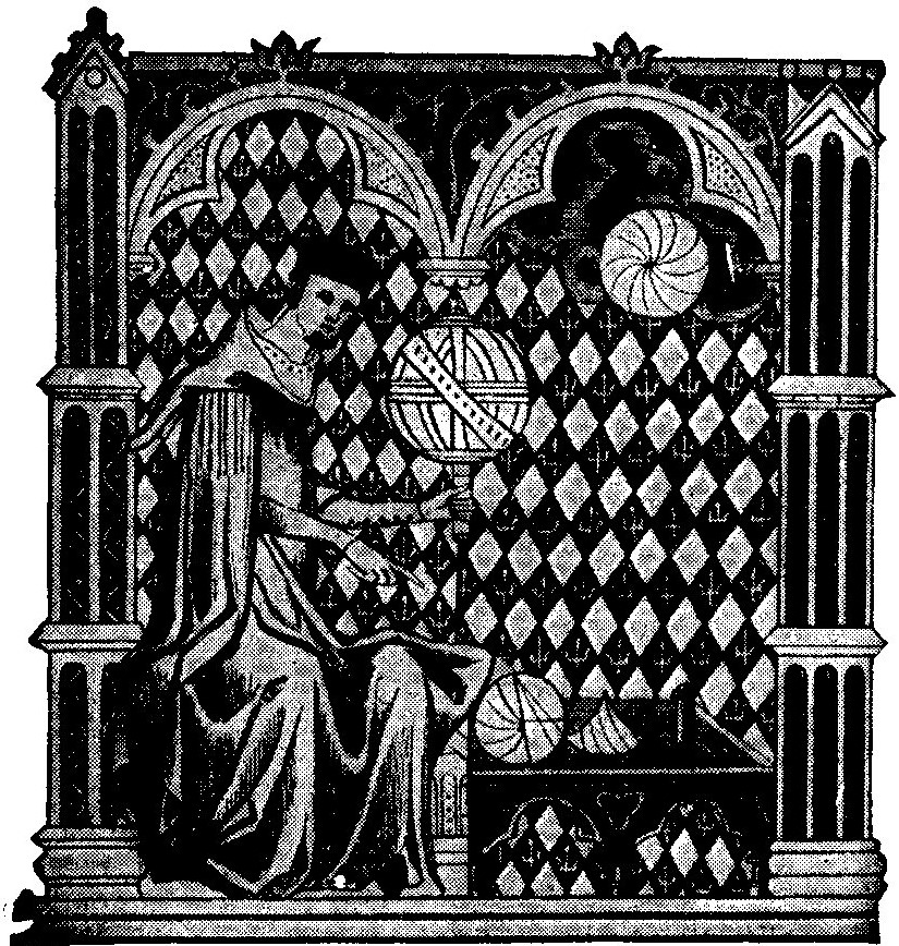 FRIAR TEACHING THE GLOBE From a thirteenth-century manuscript.