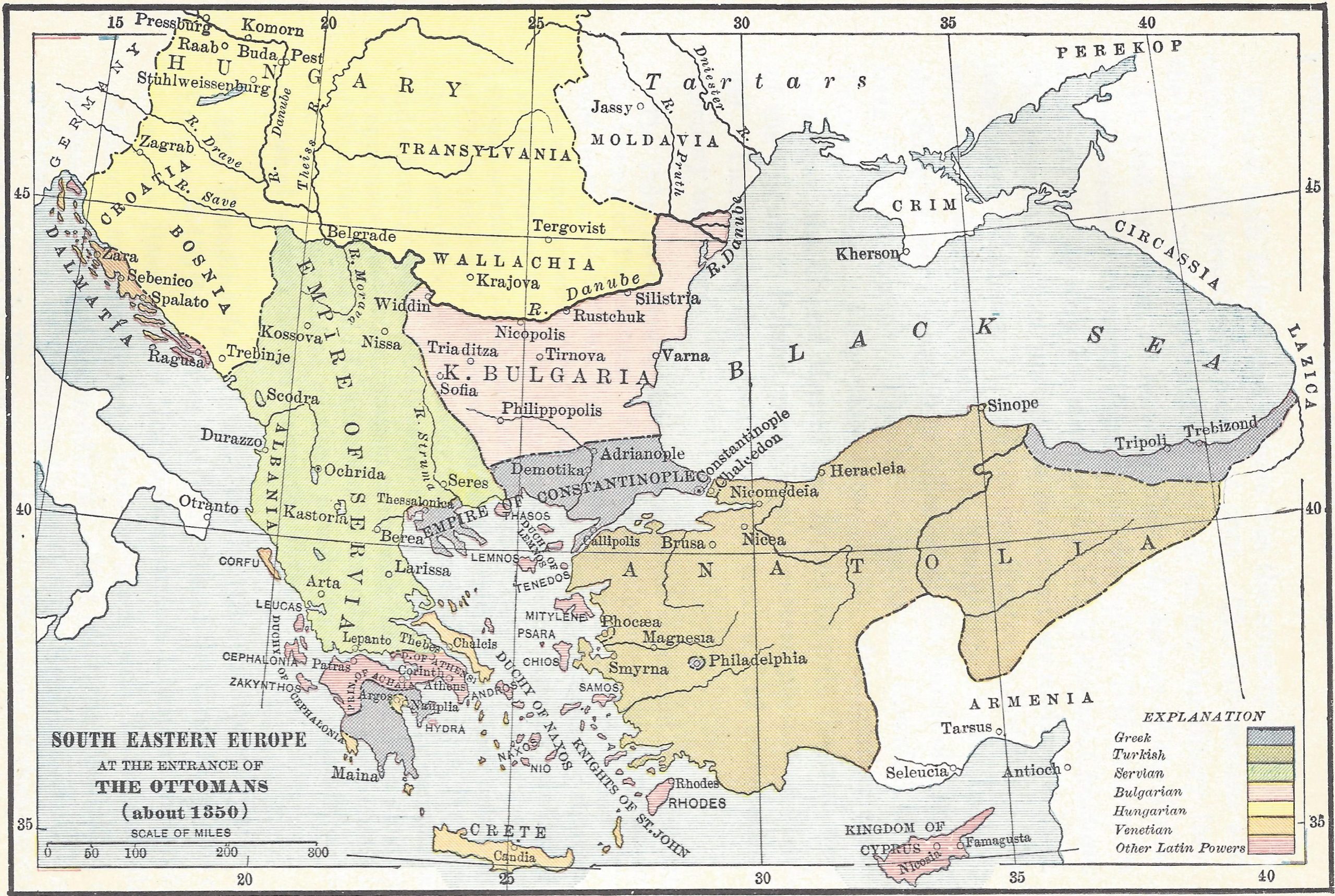 South Eastern Europe at the Entrance of the Ottomans (about 1350)