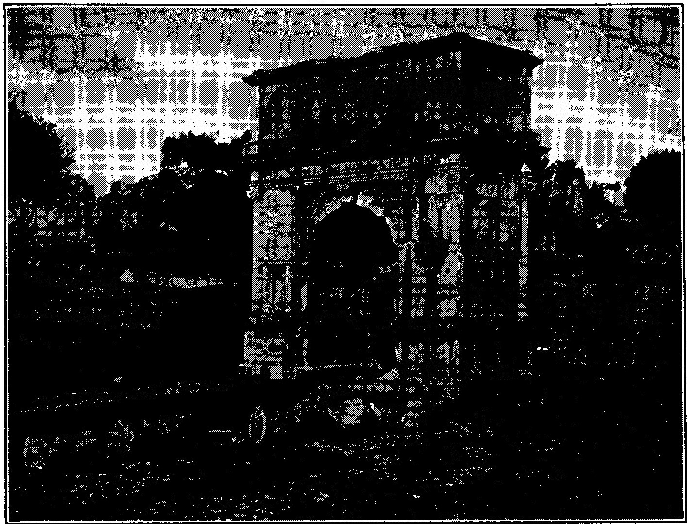 TRIUMPHAL ARCH OF TITUS Erected chiefly to commemorate his victory over the Jews and his conquest of Jerusalem. The relief reproduced on page 241 can just be traced on the inside wall. We have notice of 21 triumphal arches. This is one of the five still existing.